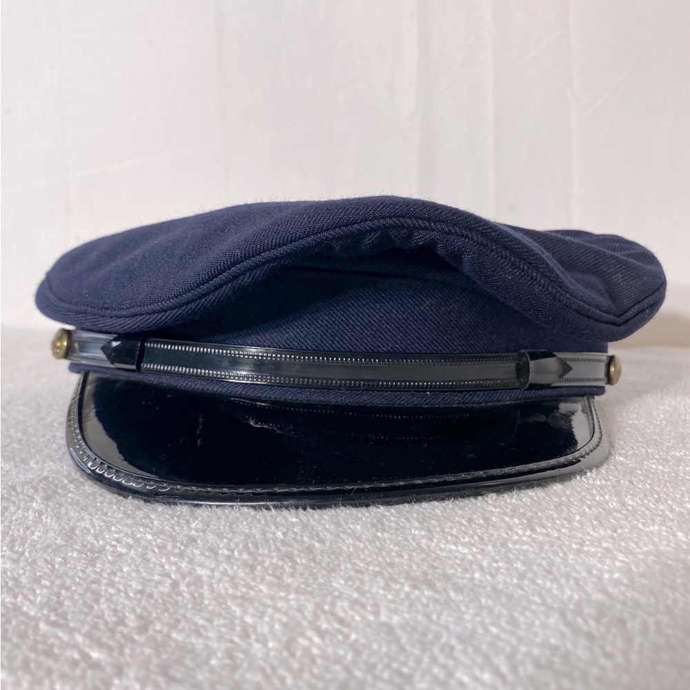 Vintage Navy Blue Police Uniform Cap